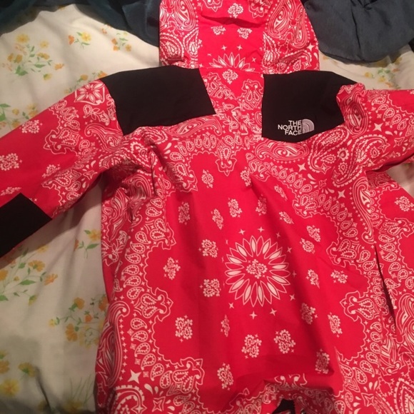 the north face red bandana jacket
